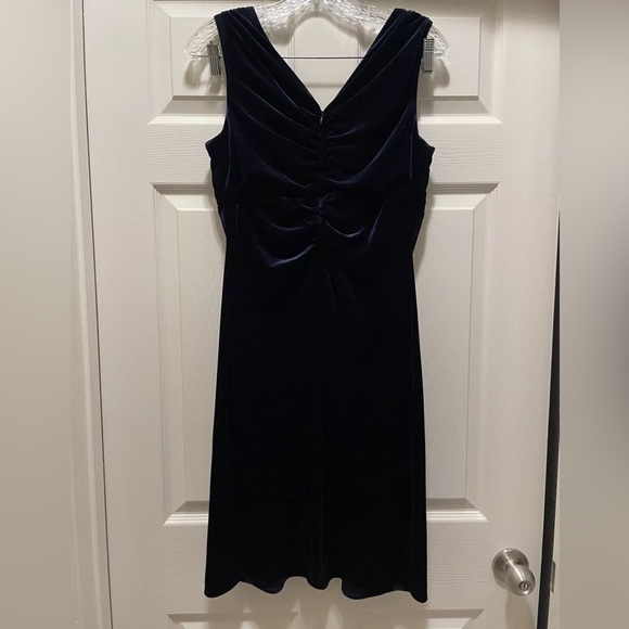 Scarlett Nite Navy Blue Embellished Formal Velvet Dress Size 10 - Picture 5 of 6